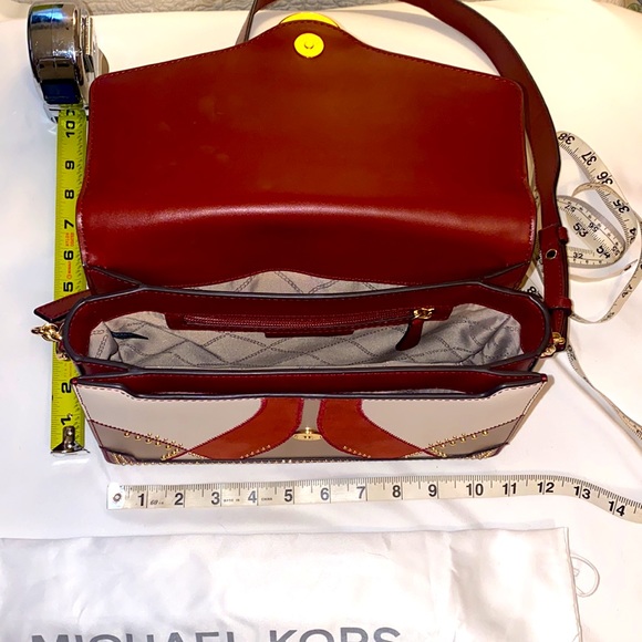 Michael Kors Bag Shoulder Crossbody Cognac Brown Leather & Suede - Picture 8 of 16